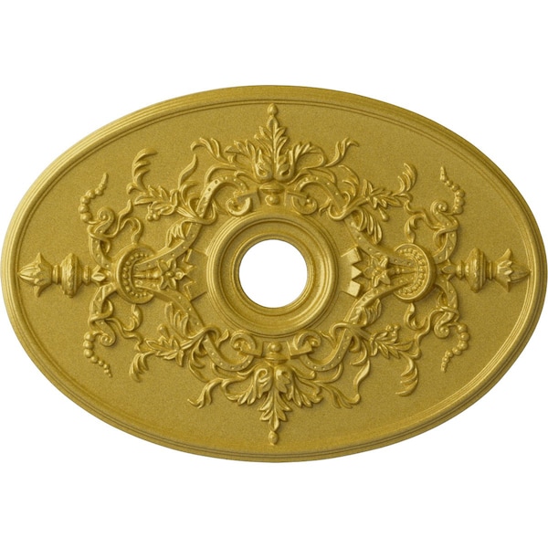 Ekena Millwork Alexa Ceiling Medallion (Canopies up to 5 5/8"), 30 3/4"W x 21 1/4"H x 3 7/8"ID x 1 5/8"P, Rich Gold CM21X30ALRGS - main